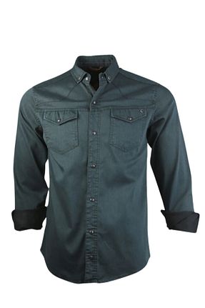 پیراهن آبی مردانه تنگ / اسلیم TARZZİNG - کد 888706918