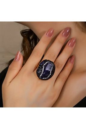 انگشتر جواهر بنفش زنانه سنگ طبیعی TAKİŞKO - کد 888723024
