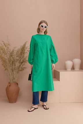پیراهن سبز زنانه رگولار Fatma Atasoy - کد 839406469