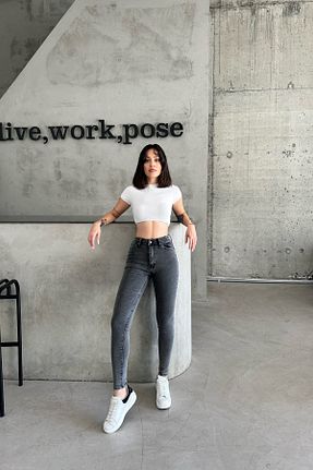 شلوار جین طوسی زنانه پاچه تنگ XRAY JEANS - کد 866283246