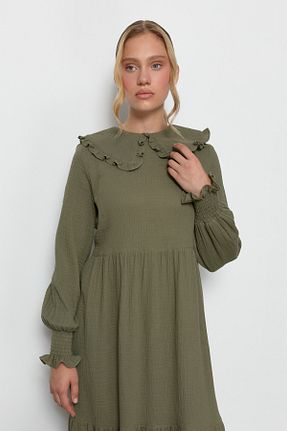 لباس خاکی زنانه بافتنی Fatma Atasoy - کد 856336898