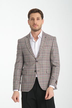 کت بلیزر زرشکی مردانه پلی استر Frappoli - کد 887682414