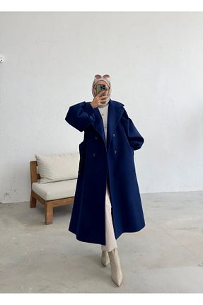 پالتو پشمی سرمه ای زنانه رگولار Esilapark - کد 881799614