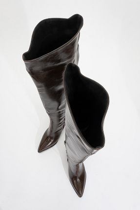چکمه قهوه ای زنانه چرم مصنوعی luvishoes - کد 888816859