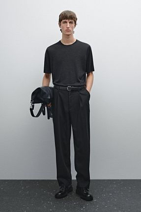 تیشرت قرمز مردانه یقه دوچرخه Massimo Dutti - کد 889642313