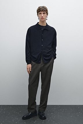 رویه سرمه ای مردانه پشمی Massimo Dutti - کد 889639860
