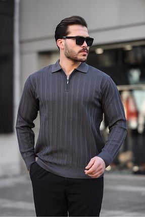 پلیور طوسی زنانه بافت دار Miron - کد 858158608