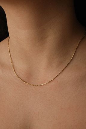 گردنبند استیل ( فولاد ) طلائی زنانه استیل ضد زنگ ESBAFLOR - کد 888829826