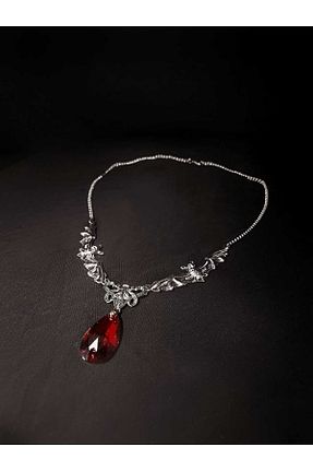 گردنبند جواهر قرمز زنانه استیل ضد زنگ Batnests - کد 888825076