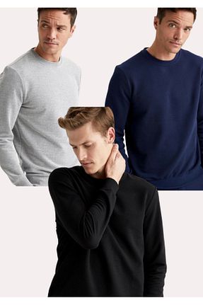 سوئیشرت مشکی مردانه ساده OVERRATE - کد 861737926