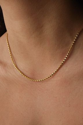 گردنبند استیل ( فولاد ) طلائی زنانه استیل ضد زنگ ESBAFLOR - کد 888835425