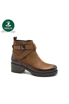 بوت / نیم بوت قهوه ای زنانه پاشنه ضخیم Venüs - کد 888849065