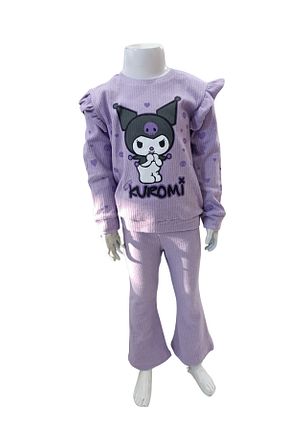ست بالاتنه و پائین تنه بنفش بچه گانه بافت MODA - کد 888177621