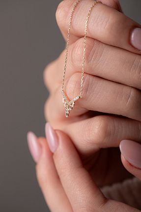 گردنبند طلا طلائی زنانه 14 عیار Kolyecik - کد 888873500