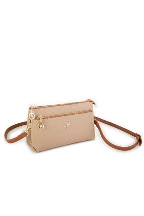 کیف پستچی بژ زنانه چرم مصنوعی Nas Bag - کد 889678189