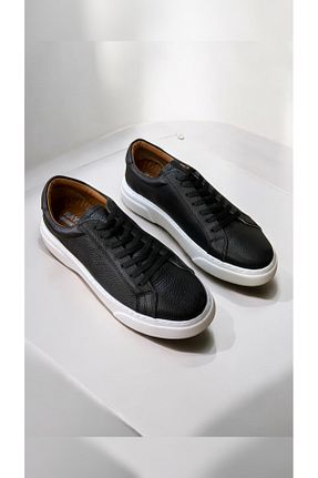 کفش اسنیکر مشکی مردانه چرم اصل shop - کد 885588017