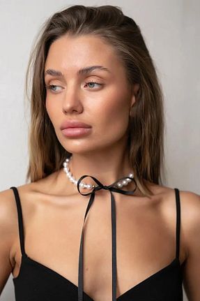 گردنبند جواهر سفید زنانه مروارید New Obsessions - کد 889677109