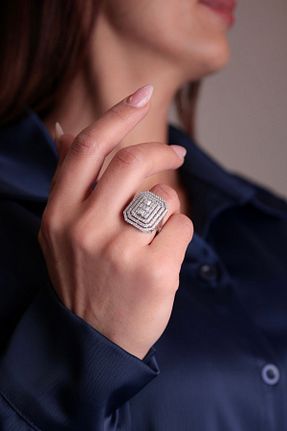 انگشتر نقره زنانه زیرکن Kiriş Gümüş - کد 888880556