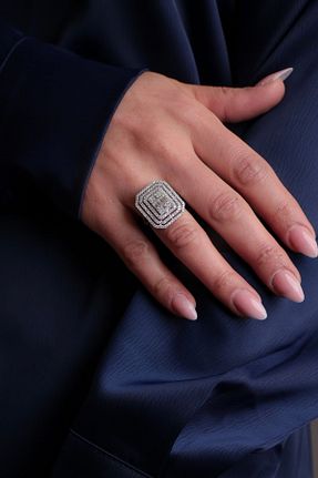 انگشتر نقره زنانه زیرکن Kiriş Gümüş - کد 888880556