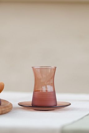 فنجان چای قهوه ای شیشه Rakle - کد 782373380