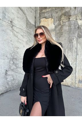 پالتو پشمی مشکی زنانه Relaxed ByRanaBuyuk - کد 806685439