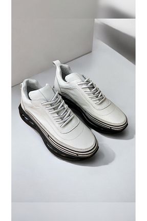 کفش اسنیکر سفید مردانه چرم اصل shop - کد 885587078