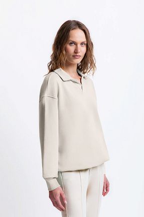 سوئیشرت بژ زنانه لیسانس دار	 UNIQVIBE - کد 888911146
