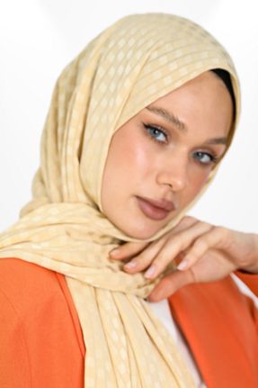 شال طلائی زنانه کرپ hijabchi - کد 888921387