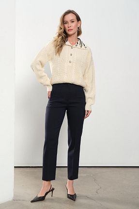 شلوار سرمه ای زنانه پلی استر Qutu Butik - کد 455990575