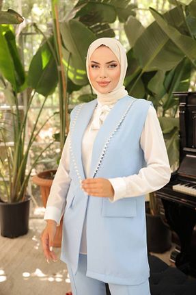 ست بالاتنه و پائین تنه آبی زنانه بافتنی MODA - کد 888939276