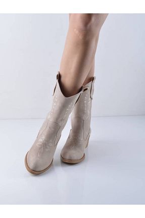 بوت / نیم بوت بژ زنانه جیر Şanslı Ayakkabıcılık - کد 888936416