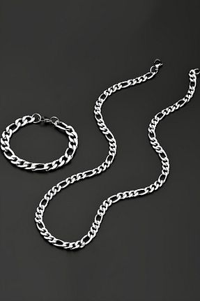 گردنبند استیل ( فولاد ) سفید مردانه استیل (فولاد) NKIE JEWELS - کد 888946885