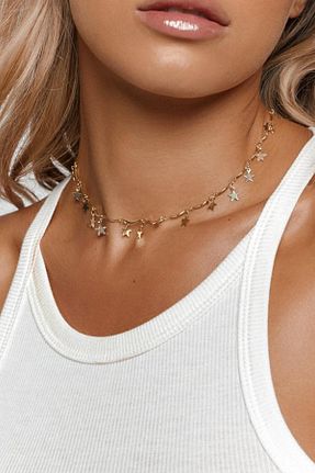 گردنبند استیل ( فولاد ) طلائی استیل (فولاد) NKIE JEWELS - کد 888946107
