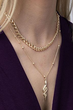 گردنبند استیل ( فولاد ) طلائی استیل (فولاد) NKIE JEWELS - کد 888946317