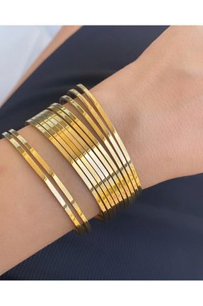 دستبند استیل (فولاد) طلائی زنانه استیل (فولاد) NKIE JEWELS - کد 889703964
