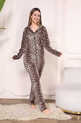ست لباس راحتی قهوه ای زنانه پلنگی Reyhanlar - کد 888943694