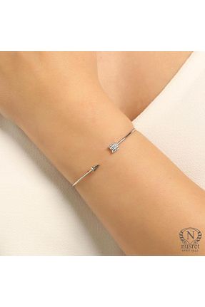 دستبند نقره زنانه 925 عیار Nusret Takı - کد 26457409