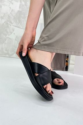 دمپائی مشکی زنانه چرم مصنوعی inizio - کد 843256927