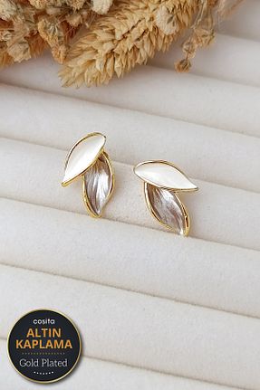 گوشواره جواهر متالیک روکش طلا cosita - کد 379470307