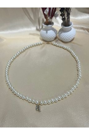 گردنبند جواهر سفید زنانه سنگ Bujiteri - کد 889870825