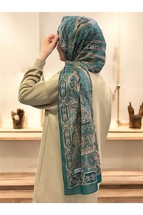 شال سبز زنانه پنبه ای Baştacı - کد 865511198