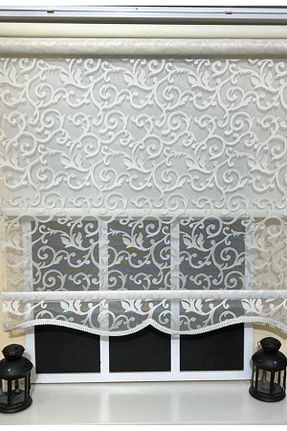 پرده کشوئی سفید کلاسیک Stor StorBurada - کد 768134167