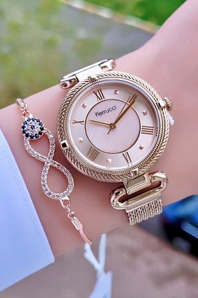 ساعت مچی صورتی زنانه 31-35 میلی متر Ferrucci - کد 83463919