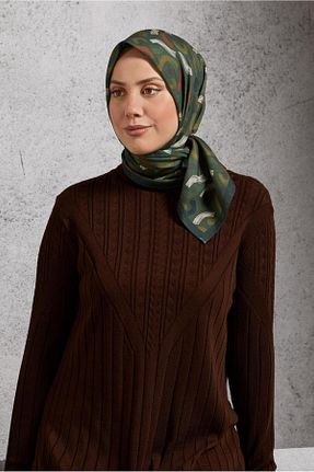 روسری خاکی پلی استر Alvina - کد 889040719