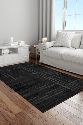 فرش مشکی زیره ضد لغزش Alina Carpet - کد 889057068