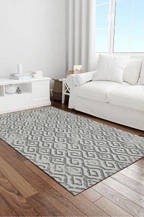 فرش طوسی زیره ضد لغزش Alina Carpet - کد 889057065
