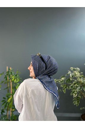 روسری سرمه ای پنبه پلی استر Onur - کد 889074491
