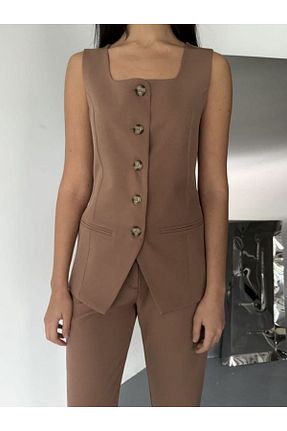 ست بالاتنه و پائین تنه قهوه ای زنانه بافتنی jennyfer garment - کد 889912986