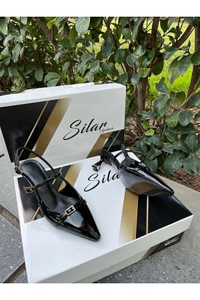 کفش مجلسی مشکی زنانه پاشنه نازک SİLAR - کد 889083994