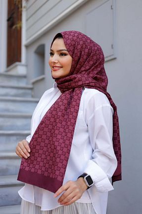 شال زرشکی زنانه پلی استر Armine - کد 889092827